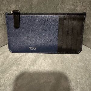 TUMI Navy and Black Zippered Card Organizer